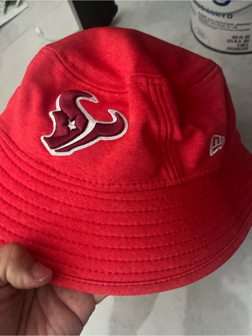 New Era Red Houston Texans Embroidered Bucket Hat pro bowl
